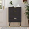 Dresser for Bedroom, 4-Drawer Modern Fluted Storage Dresser, Small Closet Chest Organizer Nightstand
