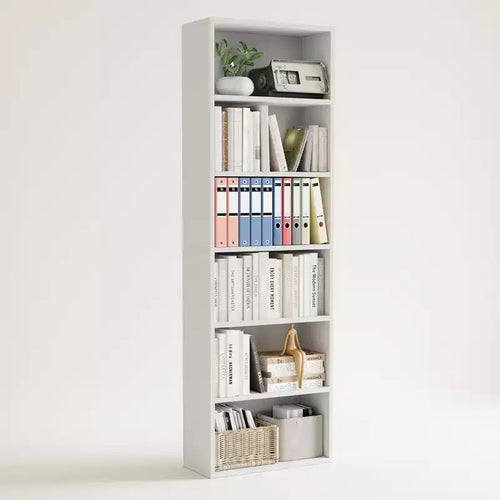 6 Shelf Industrial Bookcase, 63.6 Tall Rustic Wood Bookshelf with 250LB Capacity, Floor Standing Display Storage Shelves for Home Office