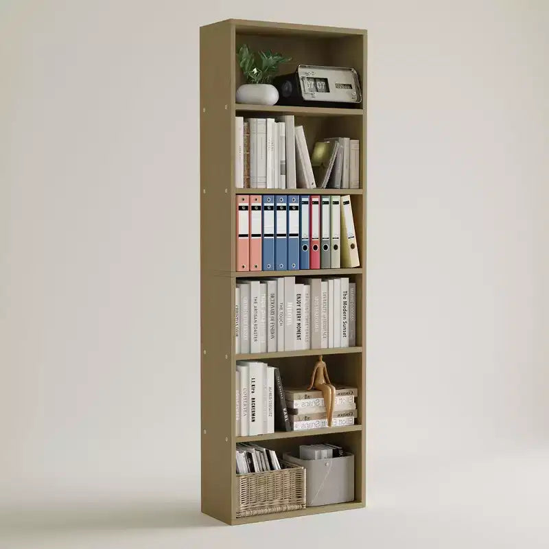 Libreria industriale a 6 ripiani, scaffale alto 161,5 cm in legno rustico con capacità di 113 kg, ripiani autoportanti per esporre oggetti per la casa e l'ufficio