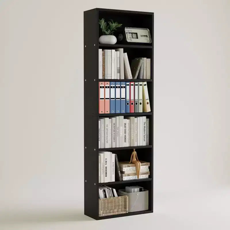 Libreria industriale a 6 ripiani, scaffale alto 161,5 cm in legno rustico con capacità di 113 kg, ripiani autoportanti per esporre oggetti per la casa e l'ufficio