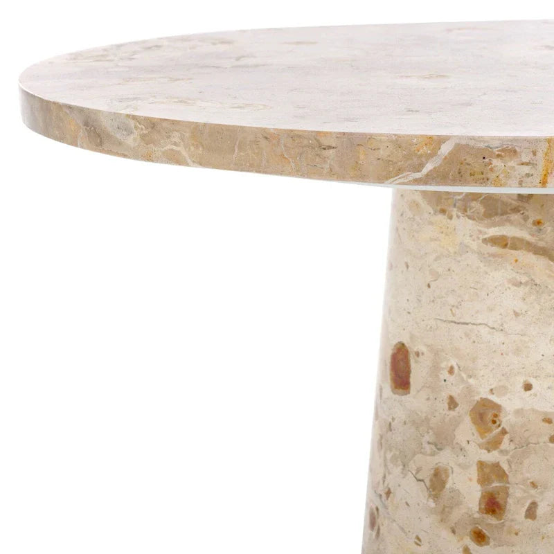 Table d'appoint ronde haute en marbre SAFAVIEH Couture Ghicu - 56 cm L x 53 cm P x 61 cm H - 21Wx21Dx24H