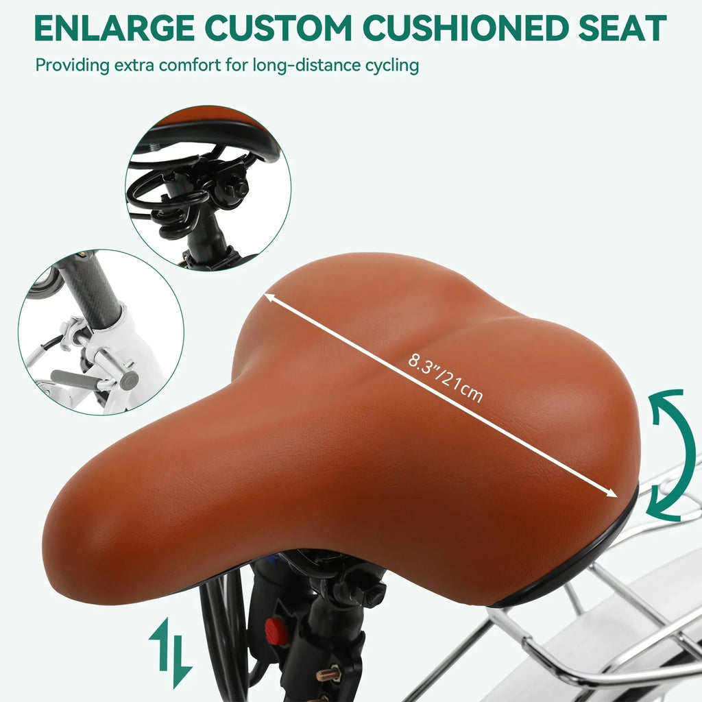Moasis24/26 Vélo Cruiser 7 Vitesses, Vélo à Cadre Bas Ajustable, Vélo de Ville, Bicyclette