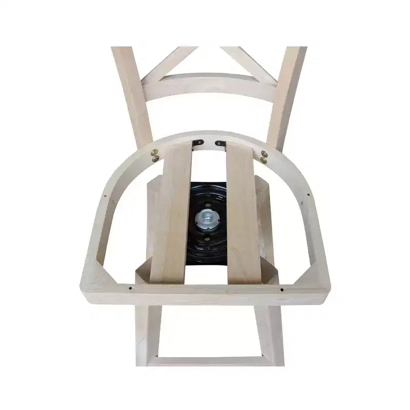 Sgabello da bar altezza bancone con girevole e ritorno automatico – Legno non verniciato