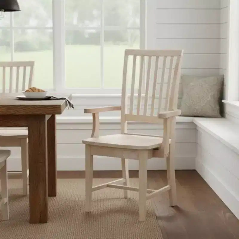 Sedia Side Mission con Braccioli – Legno Massello Grezzo