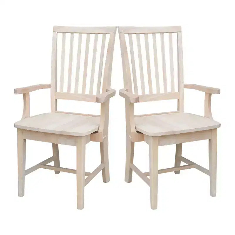 Sedia Side Mission con Braccioli – Legno Massello Grezzo