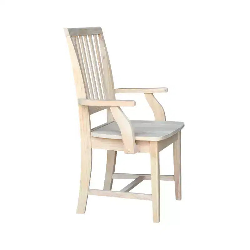 Sedia Side Mission con Braccioli – Legno Massello Grezzo