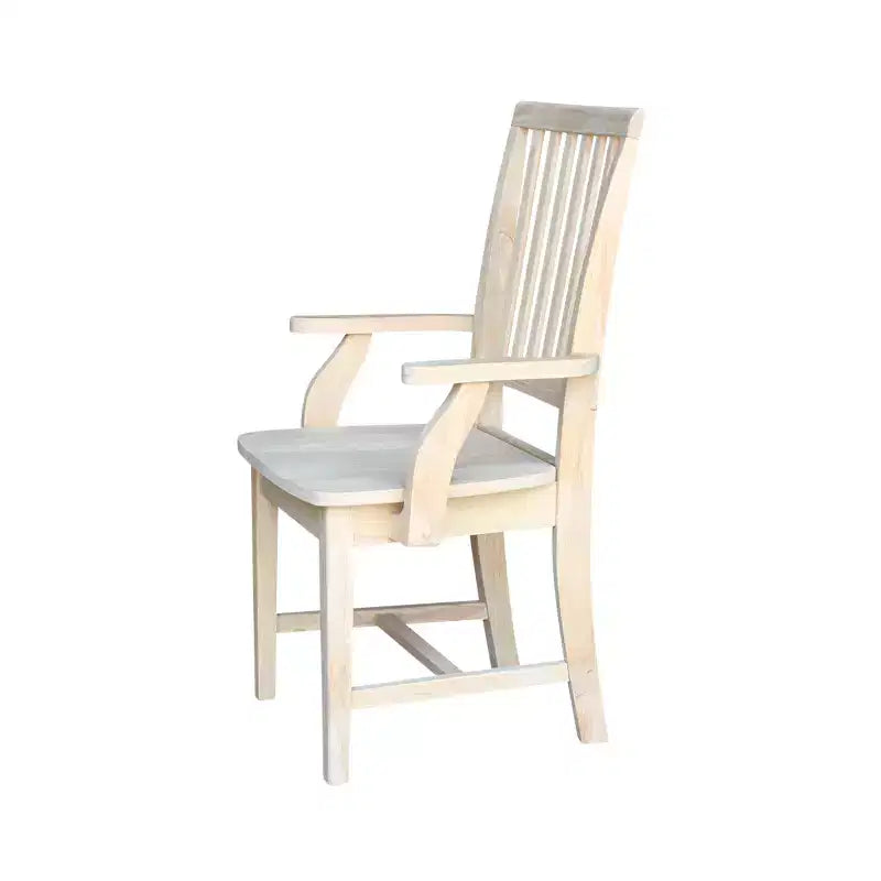 Sedia Side Mission con Braccioli – Legno Massello Grezzo