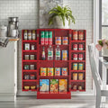 Armadietto rosso multiuso – Stile tradizionale, MDF, 13 ripiani