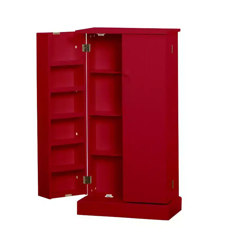 Armadietto rosso multiuso – Stile tradizionale, MDF, 13 ripiani