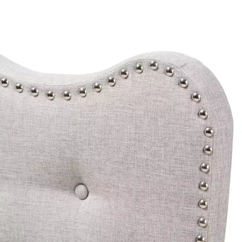 Testiera imbottita per letto singolo – Tessuto beige, trapuntatura capitonné