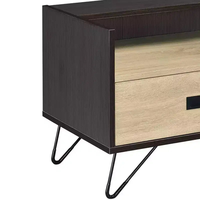 Tavolino d'appoggio Accent con cassetto portaoggetti – Finitura rovere e nero