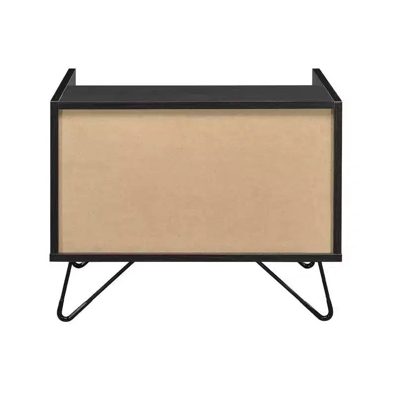 Tavolino d'appoggio Accent con cassetto portaoggetti – Finitura rovere e nero