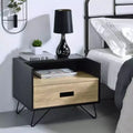 Tavolino d'appoggio Accent con cassetto portaoggetti – Finitura rovere e nero
