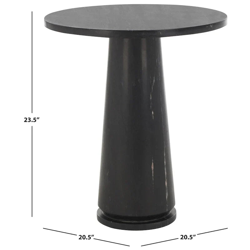 Table d'appoint ronde haute en marbre SAFAVIEH Couture Ghicu - 56 cm L x 53 cm P x 61 cm H - 21Wx21Dx24H