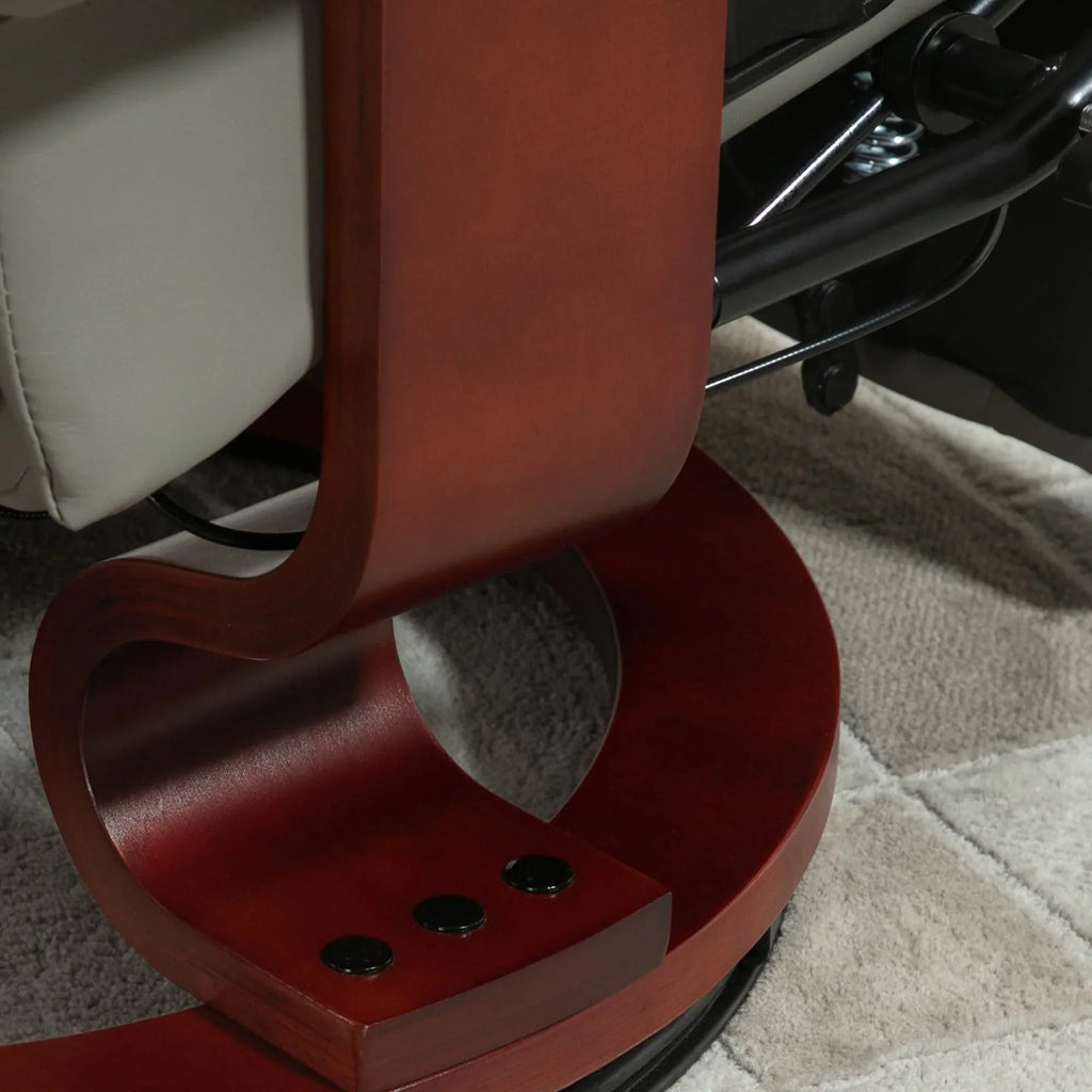 Fauteuil inclinable manuel pivotant en similicuir HomCom avec repose-pieds confortable et relaxant