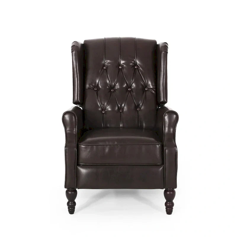 Poltrona reclinabile Walter Brown in pelle rigenerata di Christopher Knight Home