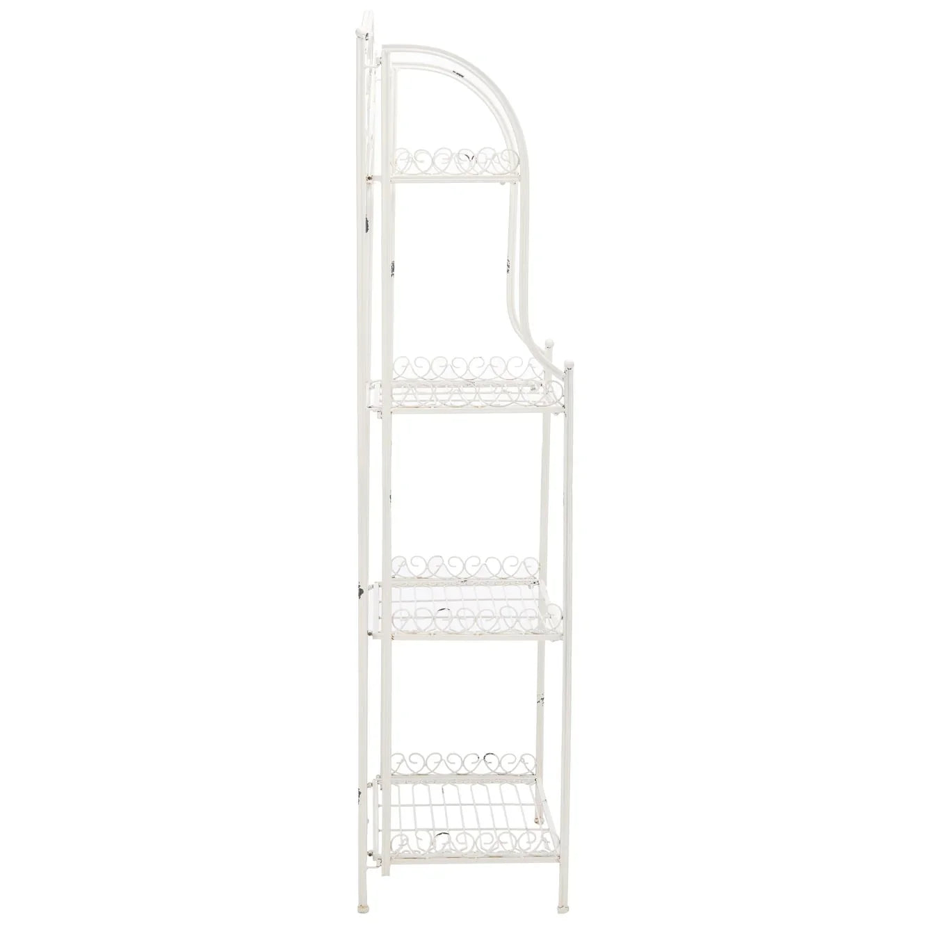 SAFAVIEH Bryn Scaffale da panettiere da esterno a 4 ripiani in ferro battuto vittoriano - 25 pollici L x 15 pollici P x 63 pollici H - 25 L x 15 P x 63 H