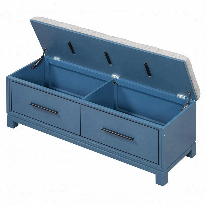 Banc à chaussures avec coussin amovible et rangement dissimulé pour l'entrée et le salon
