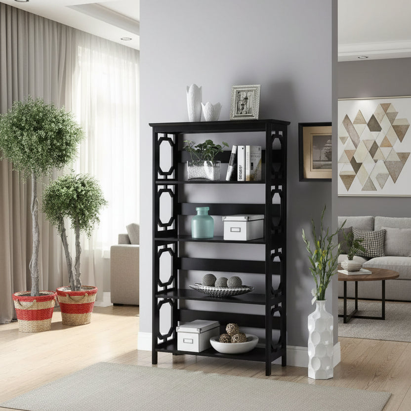 Libreria geometrica a 5 ripiani, 152 cm