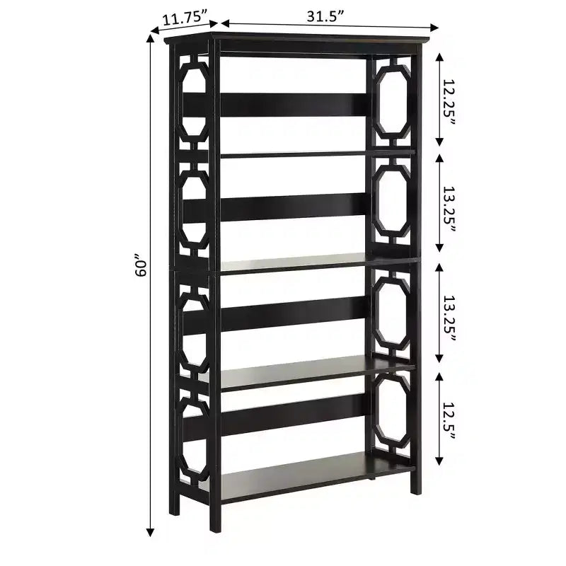 Libreria geometrica a 5 ripiani, 152 cm