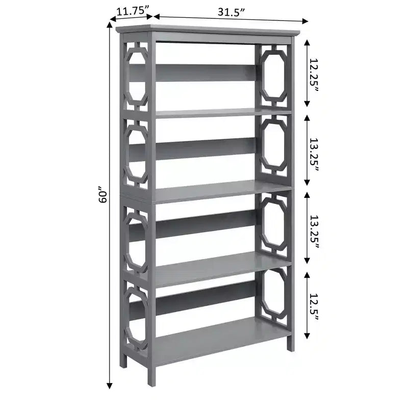 Libreria geometrica a 5 ripiani, 152 cm