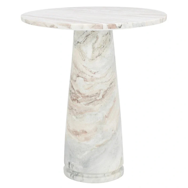 Table d'appoint ronde haute en marbre SAFAVIEH Couture Ghicu - 56 cm L x 53 cm P x 61 cm H - 21Wx21Dx24H