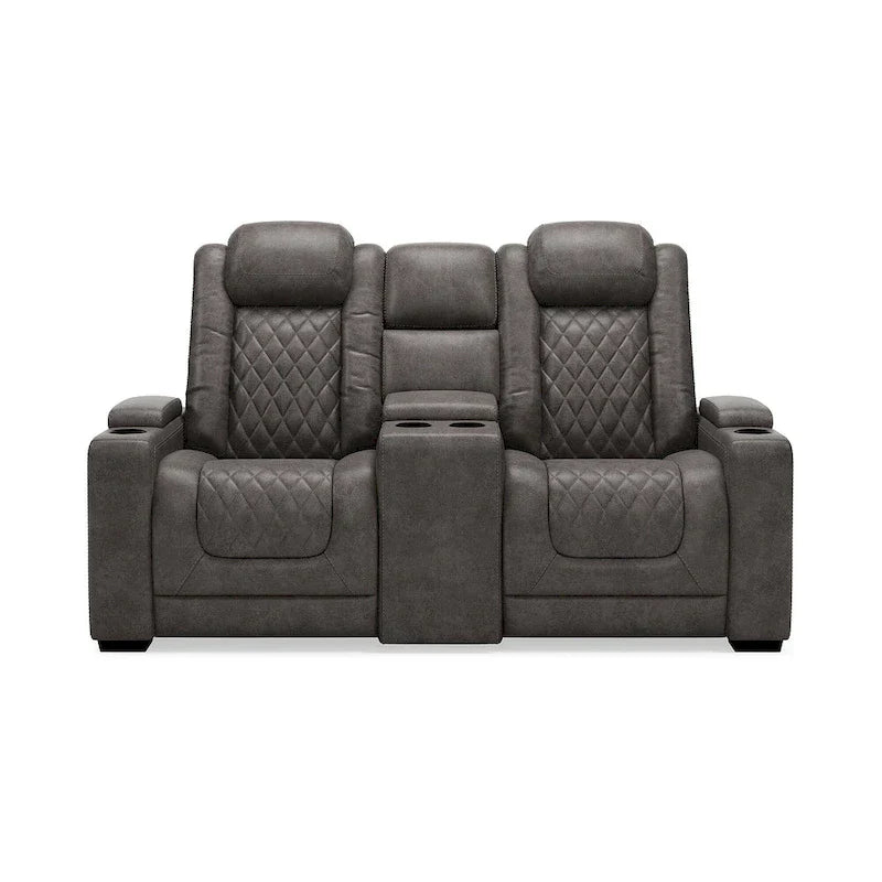 Divanetto reclinabile elettrico Signature Design by Ashley HyllMont grigio con consolle - 71.75 L x 39 P x 44 A