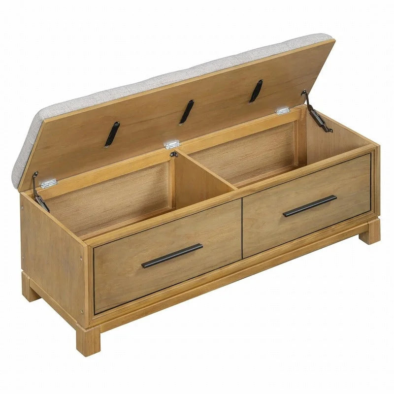 Banc à chaussures avec coussin amovible et rangement dissimulé pour l'entrée et le salon