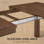 Modern Dining Set - 80 Table + 6 Cushioned Chairs, Solid Wood Frame, 400lbs Table Capacity, Easy Assembly