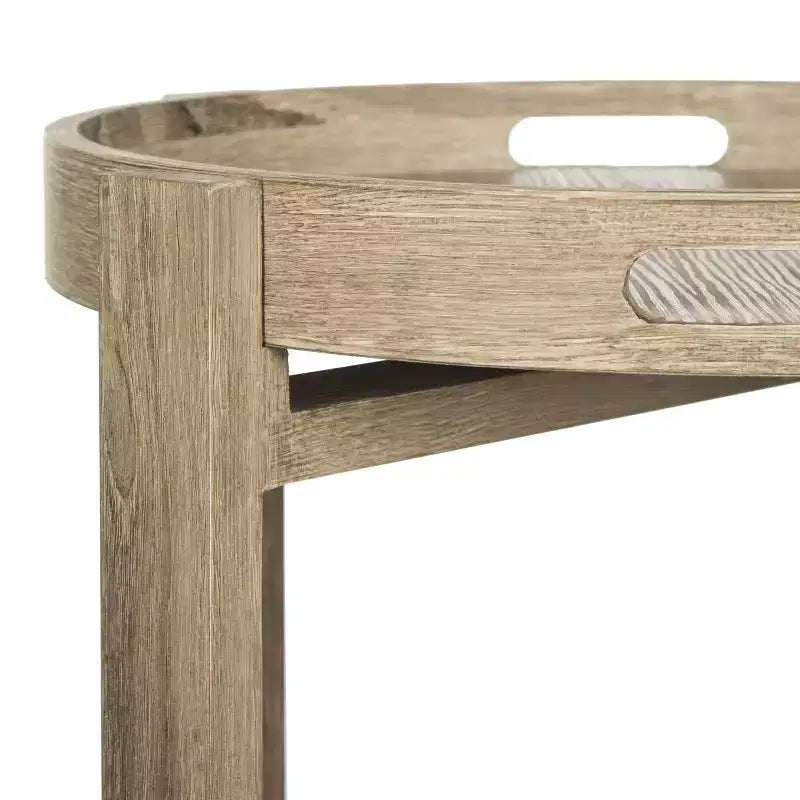 Tavolino d'appoggio rotondo in MDF – Beige