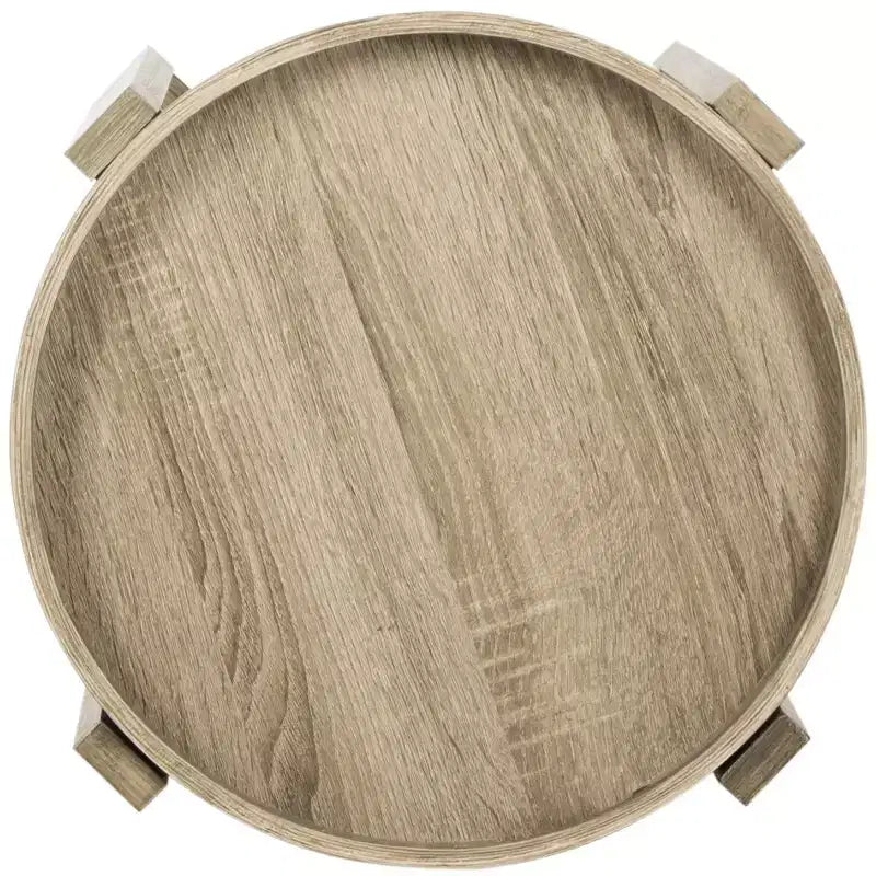 Tavolino d'appoggio rotondo in MDF – Beige