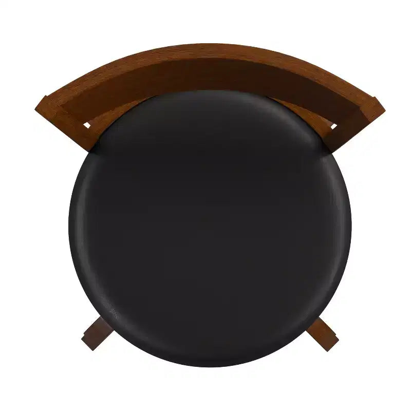 Sgabello da bar girevole in legno con sedile imbottito in similpelle
