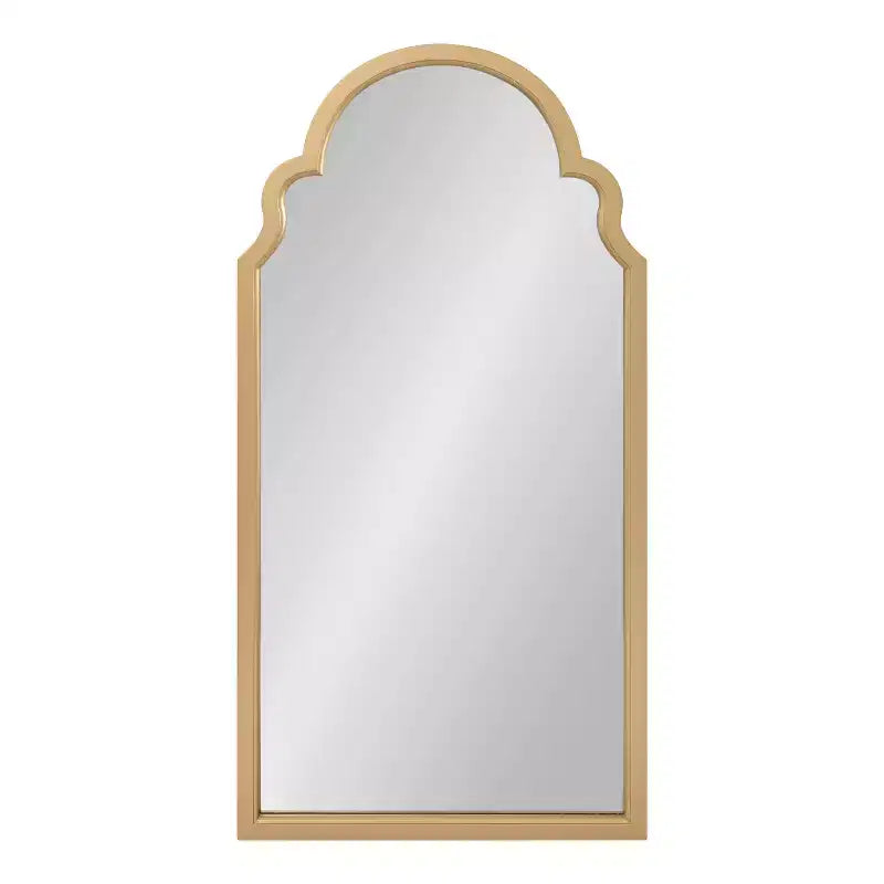 Specchio da parete ad arco con cornice in legno smerlata