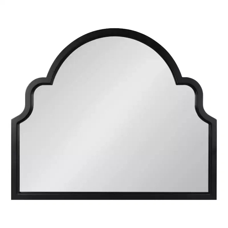 Specchio da parete ad arco con cornice in legno smerlata