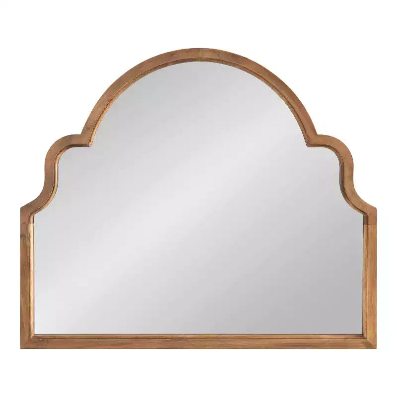Specchio da parete ad arco con cornice in legno smerlata