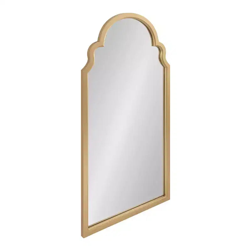 Specchio da parete ad arco con cornice in legno smerlata