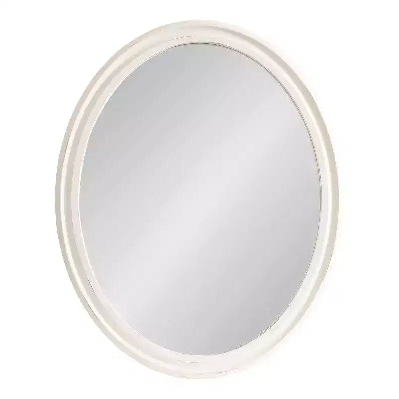 Kate and Laurel Mansell Oval Framed Wall Mirror, 24x30, White