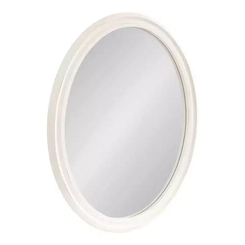 Specchio da parete ovale con cornice, 24x30, Bianco