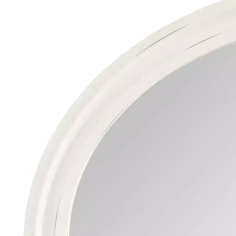 Specchio da parete ovale con cornice, 24x30, Bianco