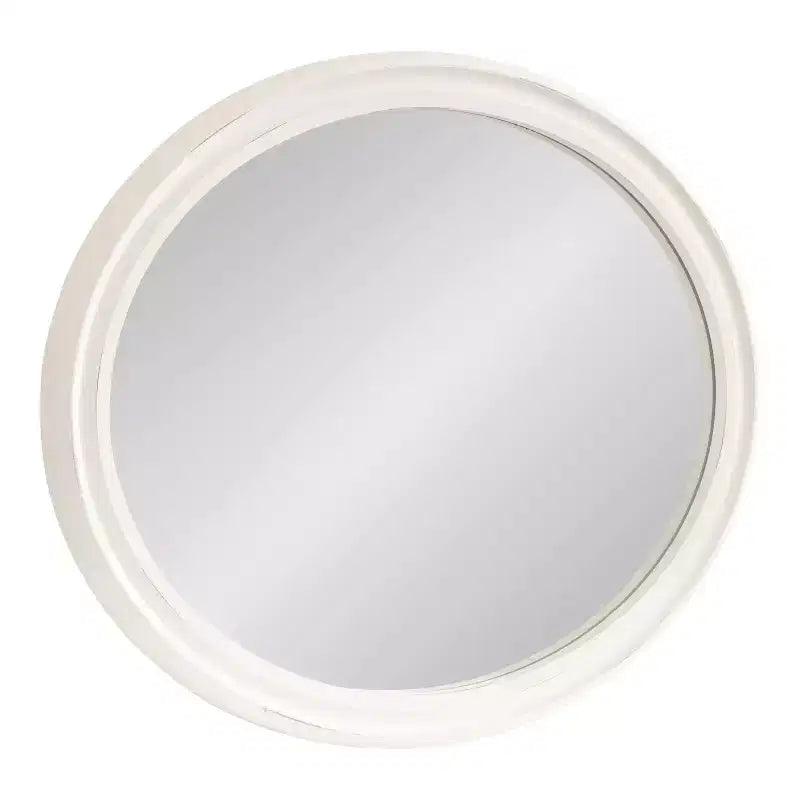 Specchio da parete ovale con cornice, 24x30, Bianco