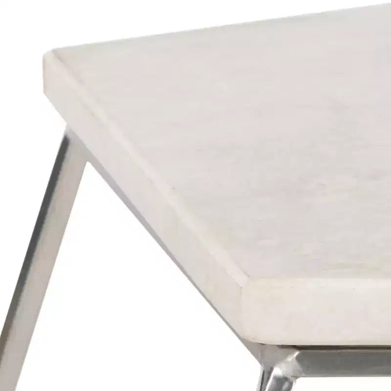 Tavolino esagonale – Ferro color argento