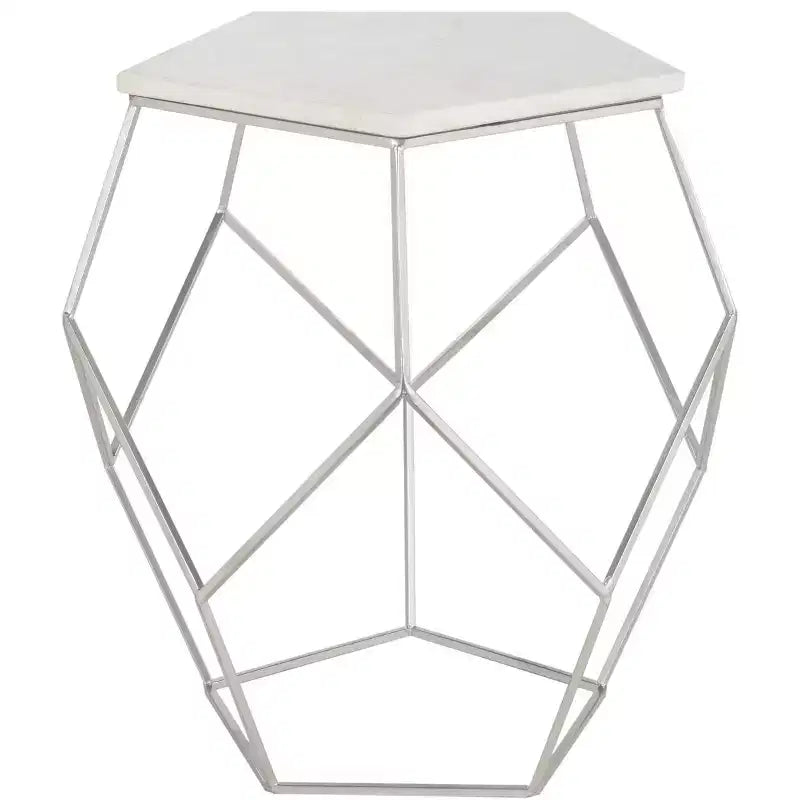 Tavolino esagonale – Ferro color argento