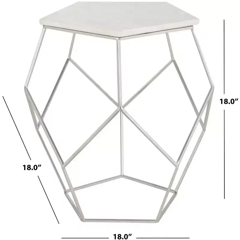 Tavolino esagonale – Ferro color argento