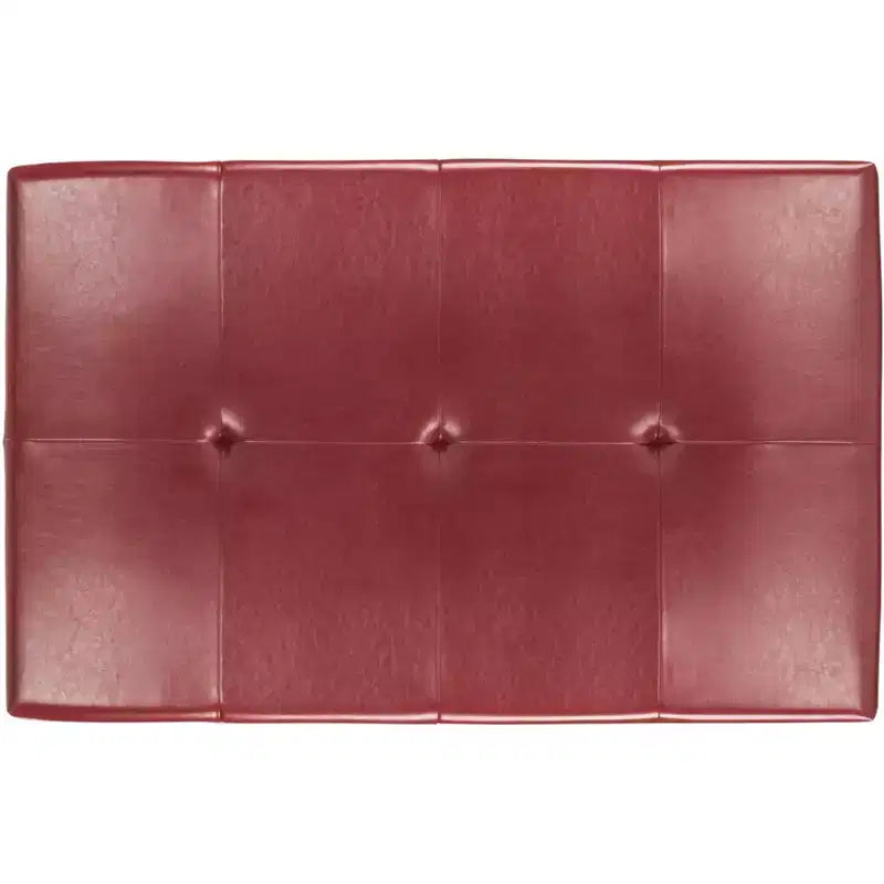 Poggiapiedi/pouf rettangolare da cocktail con rivestimento in pelle bicast capitonné