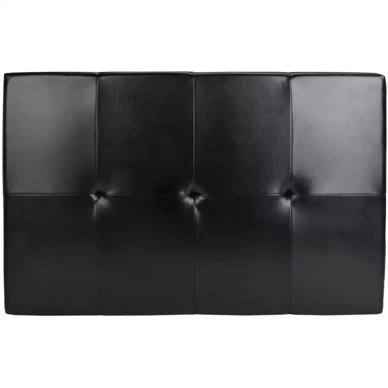 Poggiapiedi/pouf rettangolare da cocktail con rivestimento in pelle bicast capitonné