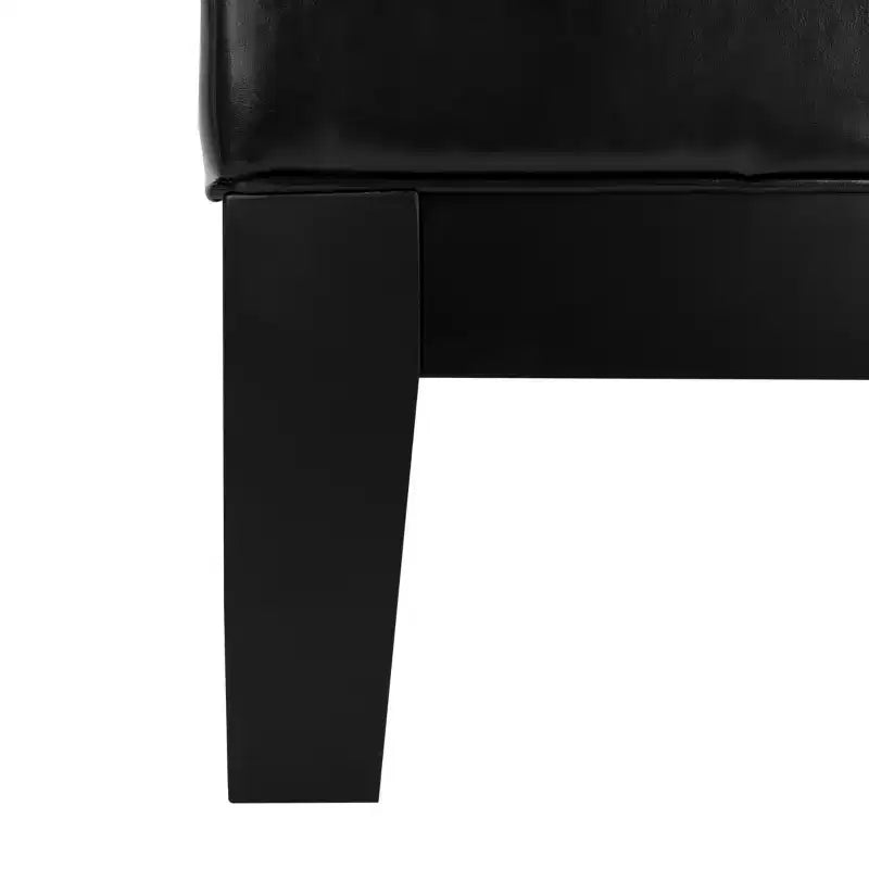 Poggiapiedi/pouf rettangolare da cocktail con rivestimento in pelle bicast capitonné