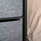 Tour de commode à 5 tiroirs en tissu avec cadre en acier