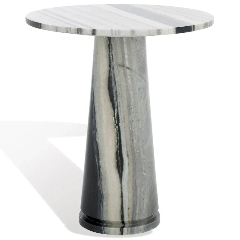 Table d'appoint ronde haute en marbre SAFAVIEH Couture Ghicu - 56 cm L x 53 cm P x 61 cm H - 21Wx21Dx24H