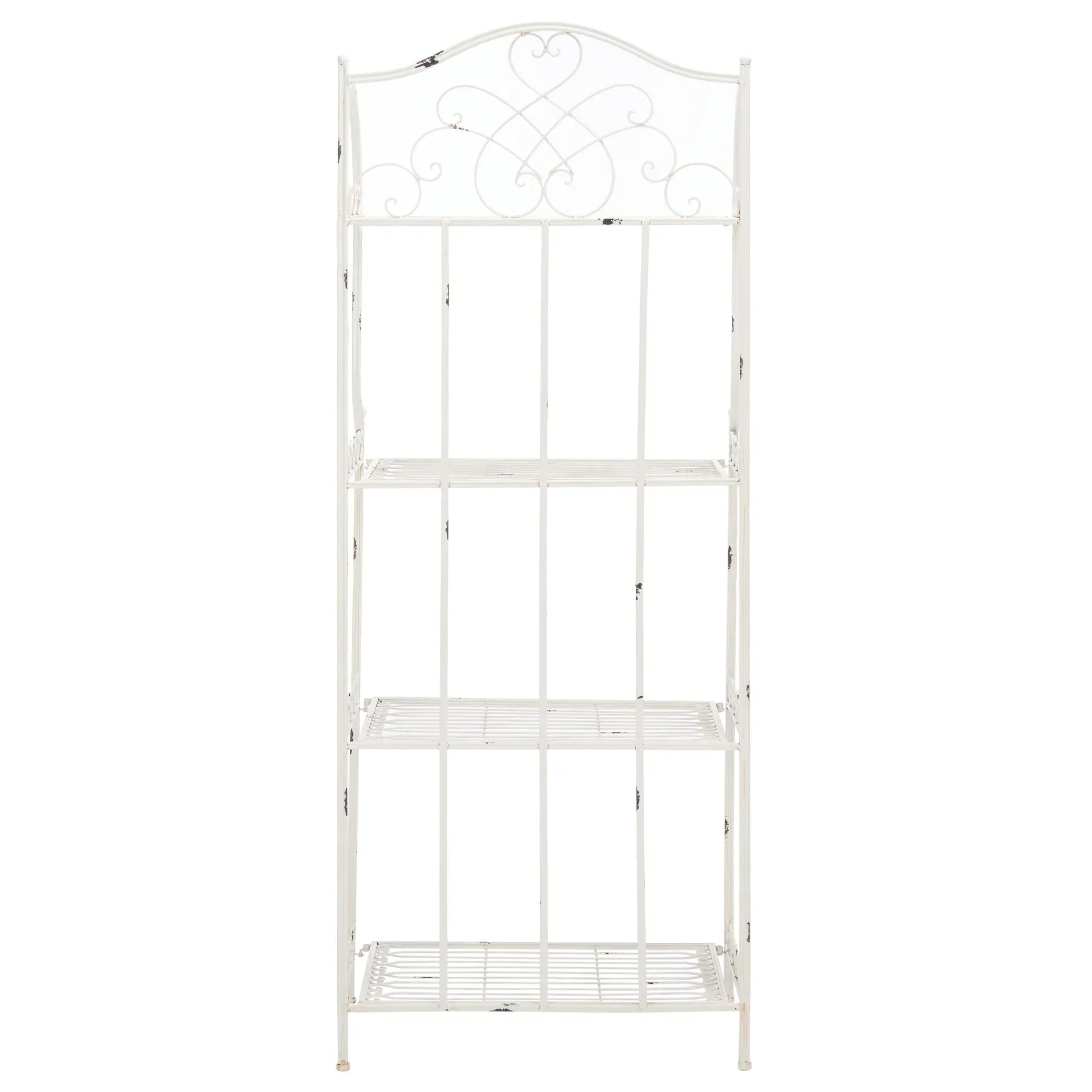 SAFAVIEH Bryn Étagère de boulanger d'extérieur victorienne en fer forgé à 4 niveaux - 63,5 cm l x 38,1 cm P x 160 cm H - 25L x 15P x 63H