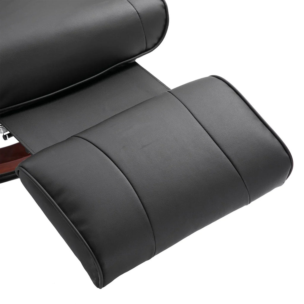 Fauteuil inclinable manuel pivotant en similicuir HomCom avec repose-pieds confortable et relaxant